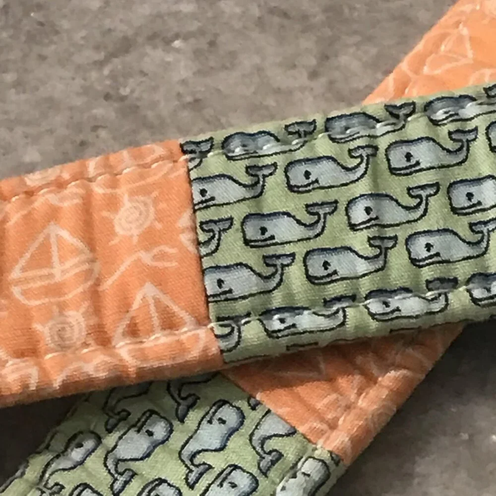 Vineyard‎ Vines Belt Boys 28 Multicolor Patchwork D-Ring Cotton Whales Fish